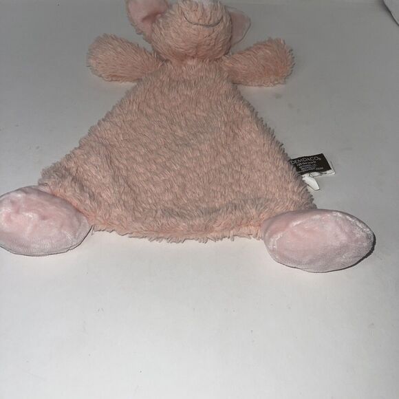 Nat & Jules Demdaco Pink Peach Plush Pig Security Baby Blanket Lovey Rattle - Picture 4 of 7